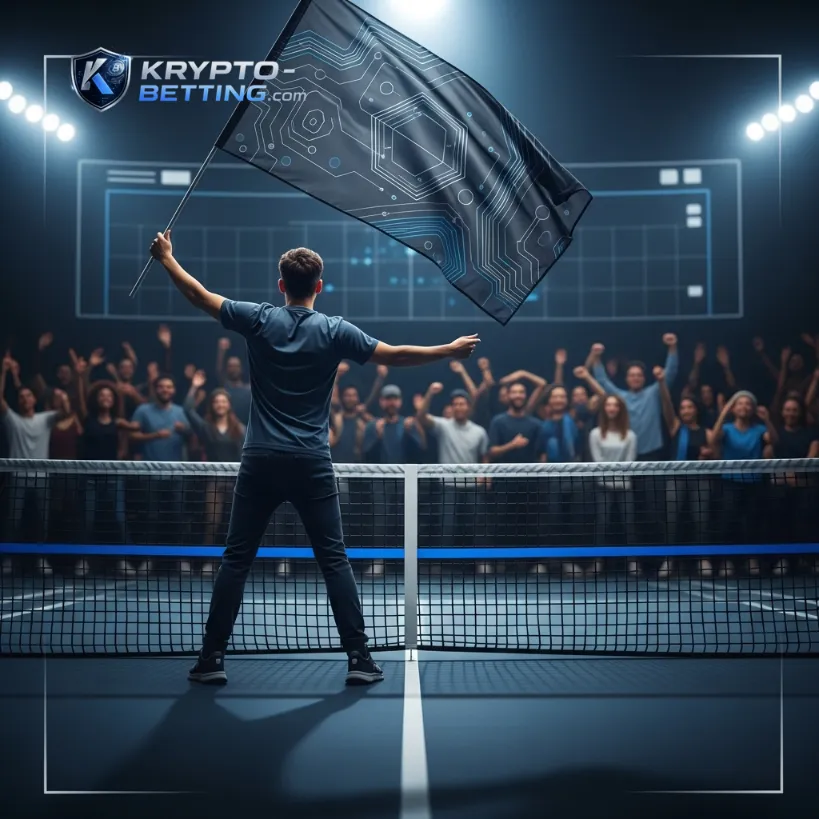 Fan jubelt im Stadion – Illustration zu Bitcoin Sportwetten auf krypto-betting.com
