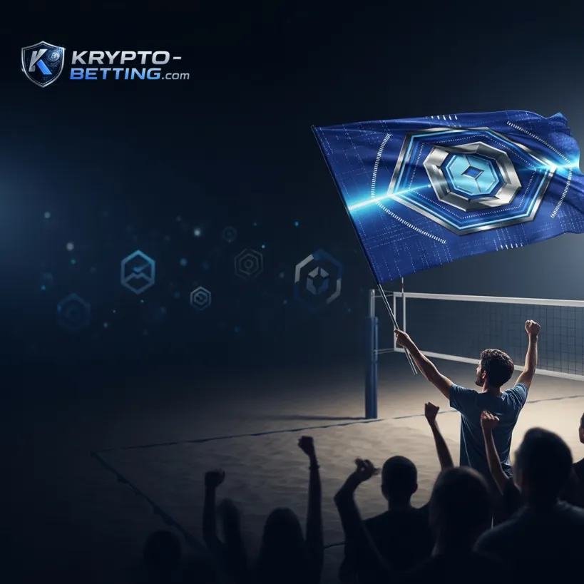 Eine jubelnde Menge im Stadion feiert Gewinne aus Sports Betting with Ethereum