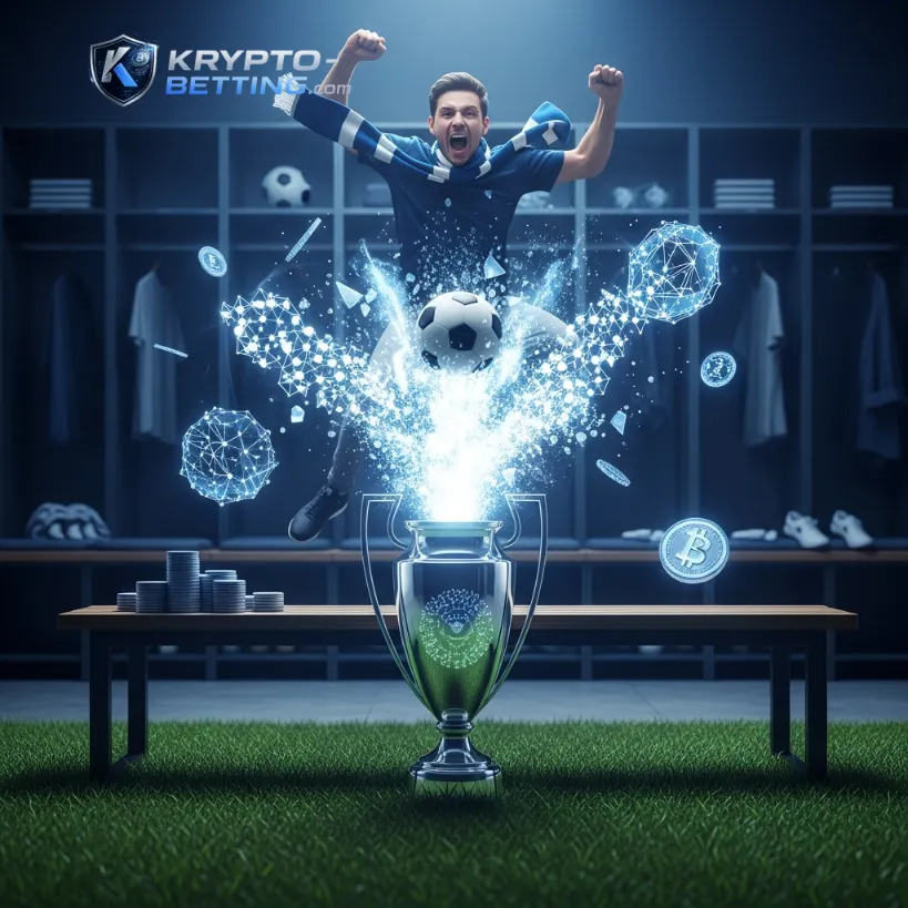 Goldene Trophäe symbolisiert Gewinne bei Ethereum Sportwetten